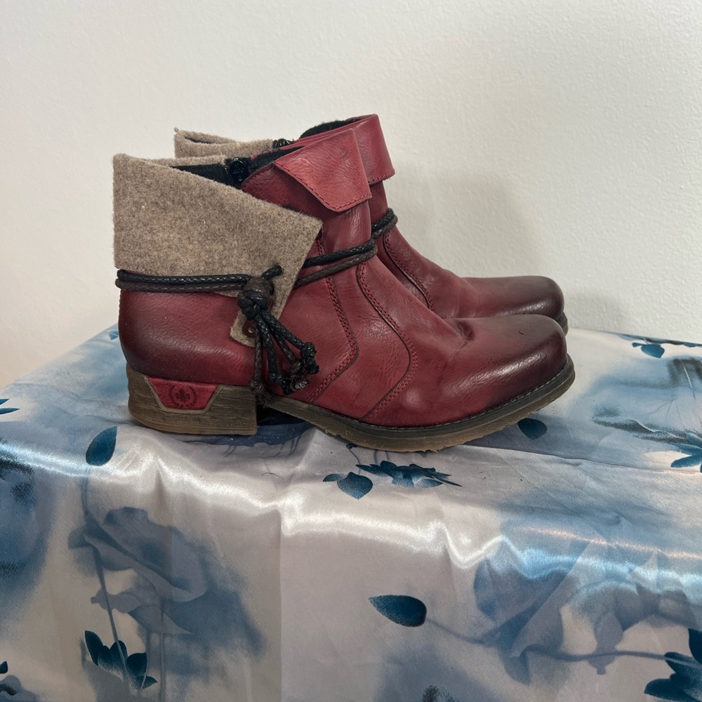 Rieker Red Ankle Boots